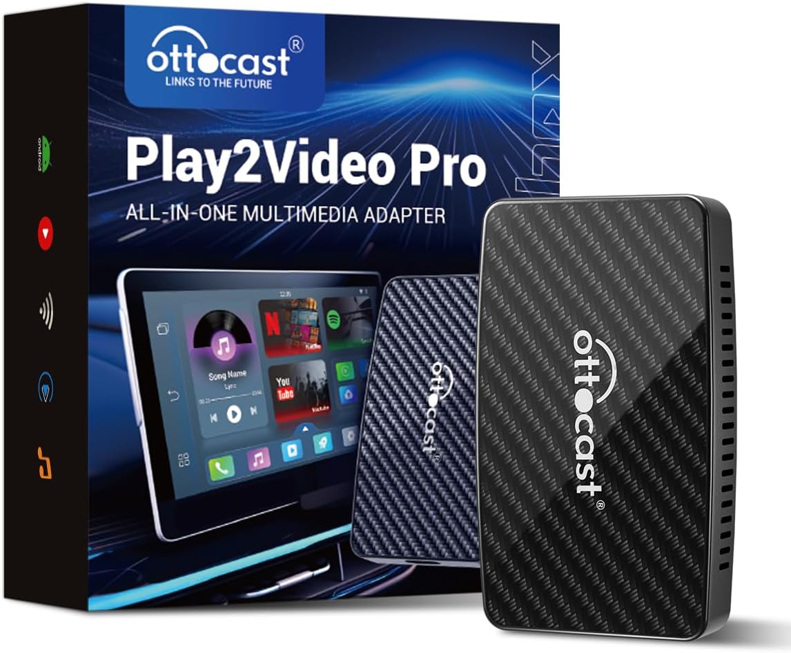 61EL1ZG9elL._AC_SL1500_ Ottocast Play2Video PRO 5 in 1 CarPlay, Android Auto - Görsel 1